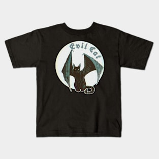 evil cat waiting halloween to arrive Kids T-Shirt